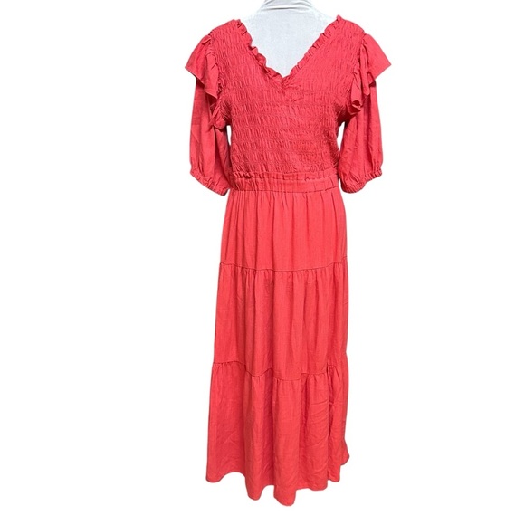 NWT Umgee Tiered Linen Blend Dress. Size Large - Picture 1 of 6